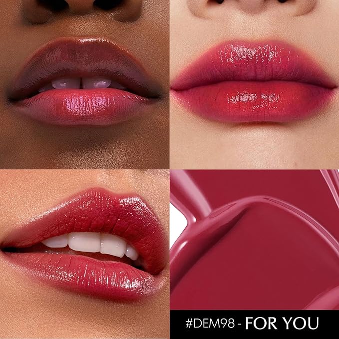 3Pc Dark Red Lipsticks Set for Women Hydrate Lipstick Glossy Moisture Lip Gloss Sheer-Medium Coverage Long Lasting Lipsticks for Dry Lips, DM68/95/98