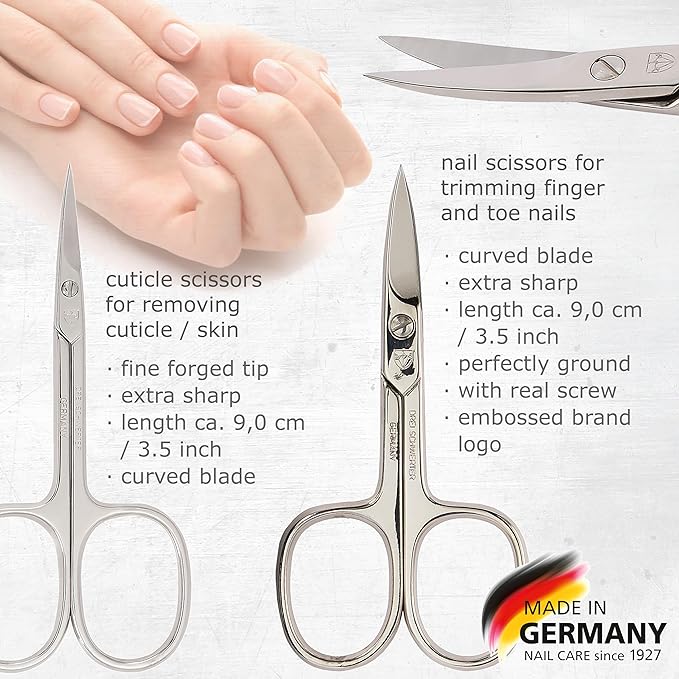 3 Swords Germany - brand quality 8 piece manicure pedicure grooming kit set synthetic leather case orange - Made in Germany