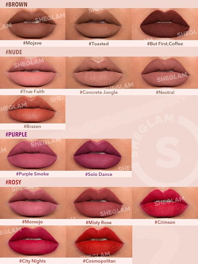 SHEGLAM Lip Liner Creamy Matte Pencil High Pigment Not Easy to Fade Silky Smooth Matte Contour Tint Lip Makeup-True Faith