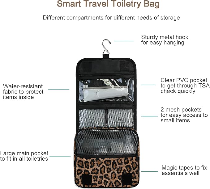 senya Hanging Travel Toiletry Bag Kit Makeup Case Cosmetics Organizer for Men Women