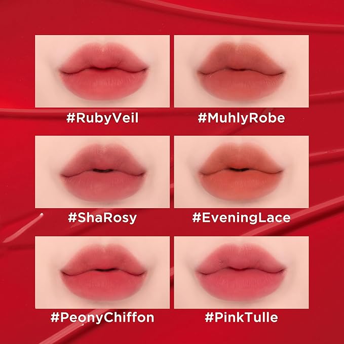JUNG SAEM MOOL LIP-PRESSION See-Through Tint 0.14 Fl Oz, Soft Blurred Velvet Tint with Lightweight Long lasting Hydration, Seamless Fit Texture, Mood Tone Color, Korean Lip Makeup (RUBY VEIL)