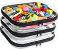 3PCS Clear Hard Plastic Zipper Case, Double Zippers Hard Pouch, Portable Travel Organizer Bin Clear Makeup Bag for Toy Storage, Snack Bag, Cosmetics, Pencil Case, Diaper Bag, Toiletry Bag