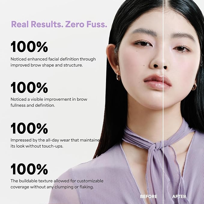 ENTROPY MAKEUP Tough Brow Finisher, 2-In-1 Brow Tint Mascara with Built-In Comb, Skinny Brush, Long-Lasting, Lightweight, Natural Hold and Soft Tint, Dark Lavender