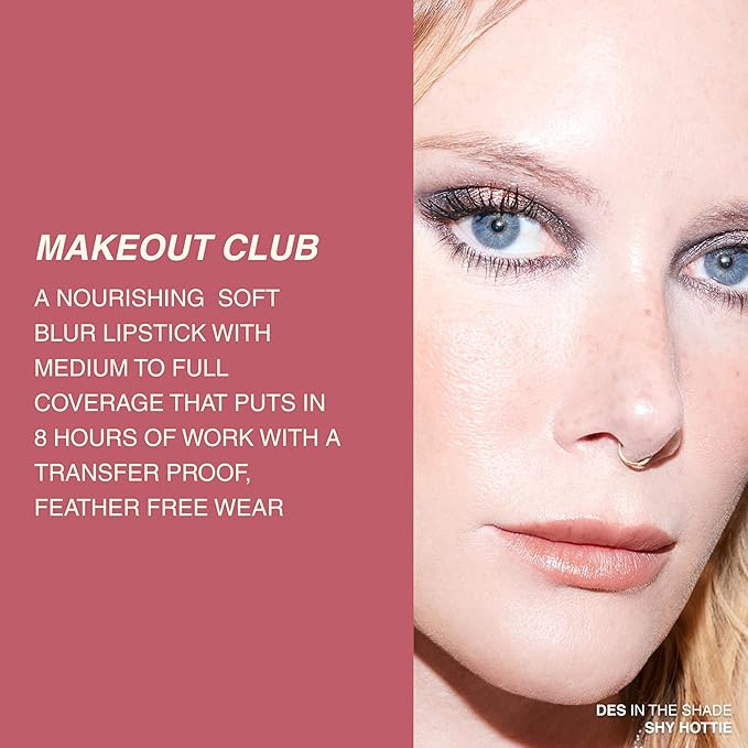 Freck Beauty MAKEOUT CLUB Soft Blur Lipstick – Medium-to-Full Coverage, 8-Hour Wear, Transfer-Proof, Buildable Soft Matte Finish, Wearable Color for All Skin Tones | MUSE (Pink Beige)