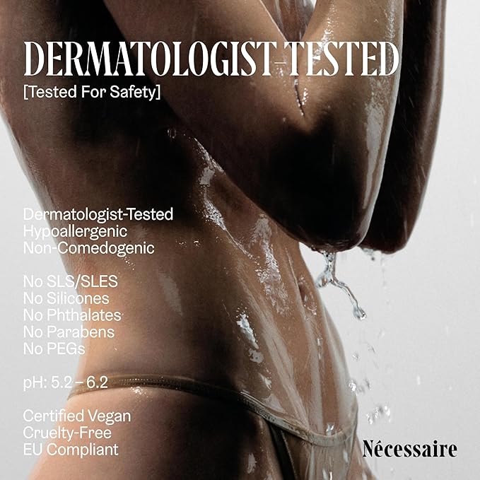 Nécessaire The Body Exfoliator. AHA/BHA/PHA. Resurface Skin. Smooth KP and Rough Patches. Hypoallergenic. Dermatologist-Tested. 180 ml / 6.1 fl oz