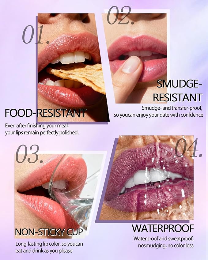 Lip Stain Peel Off, Waterproof Long Lasting Qiciy Tattoo Lip Gloss Color Peel Off Lips Tint Stain, Transfer-Proof Matte Tinted Lips Liner, High Pigmented Tattoo Lipstick Women Makeup-06 Warm Orange