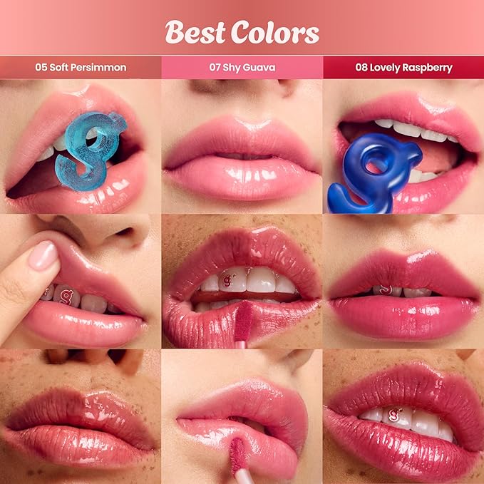 COLORGRAM FRUITY GLASS TINT MINI SET 01 DOUBLE GLOSS | Moisturizing & Long Lasting Korean Lip Stain Tint | Stocking Stuffer, Gifts for Women and Teen Girls
