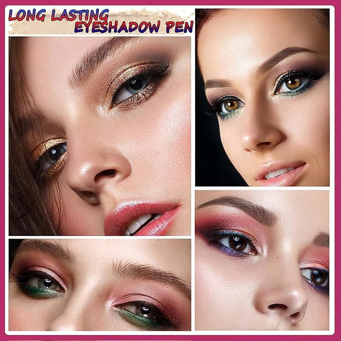 Eyeshadow Stick Makeup, Highlighter Cream Eye Shadow Pencil, Waterproof Hypoallergenic Long Lasting Matte Crayon, Glitter Primer Palette Shimmer Eyeliner Pen, Brownish Red