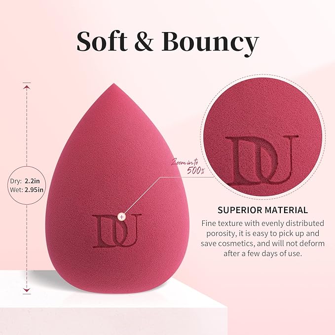 DUcare Christmas Sponges Makeup Blender Sponge for blending liquid Foundations, Powders and Creams