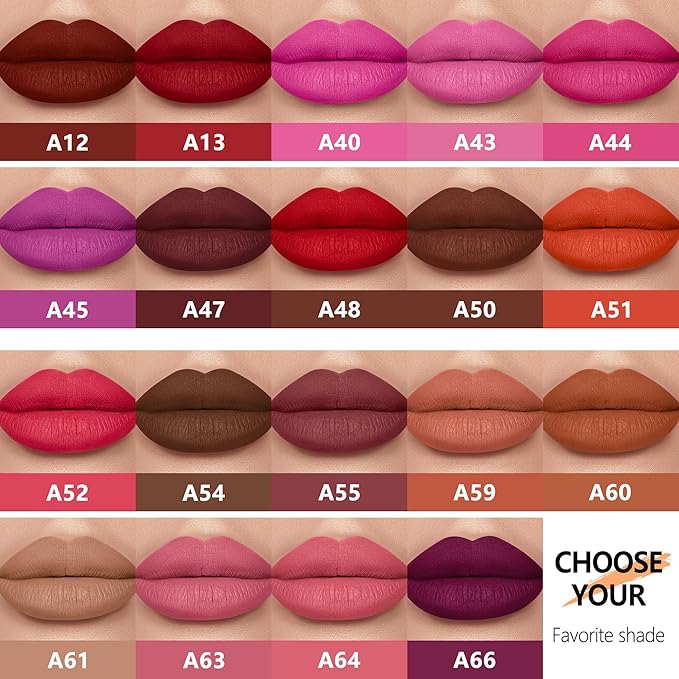 Berry Pink Red Lipstick 3Pc Long Lasting Lipsticks for Women Pigmented Smudgeproof Transferproof Vegan Cruelty Free Lip Color, A66/44/12