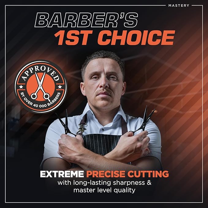 Fagaci Hair Thinning Scissors 6" with 440C Steel, Extreme Sharpness & Precise Cuts Texturizing Shears, Professional Hair Scissors, Barber Scissors Set, Slim Blades Texturizing Scissors