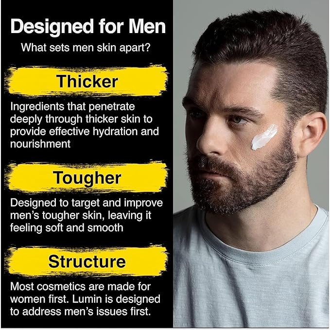 Lumin - Kickass Trio - Daily Face Moisturizer, Wrinkle Defense Serum & Dark Circle Defense Balm, Anti-aging skincare routine for men, Help with Clogged Pores, Dark Circles, Fine Lines, Wrinkles