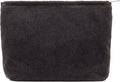PAZIMIIK Makeup Bag Large Zipper Corduroy Make Up Pouch for Purse Travel Canvas Cosmetic Organizer for Women Brush Storage,Black