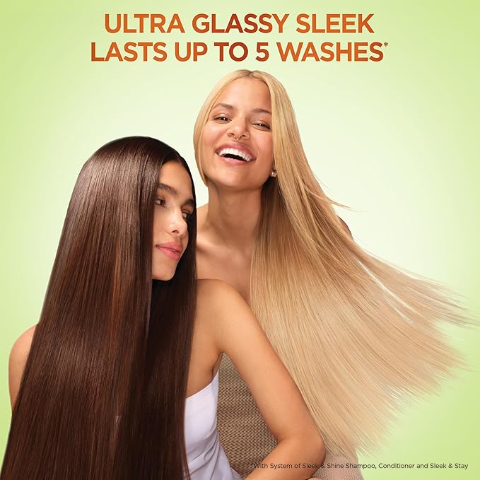 Garnier Fructis Sleek & Shine Shampoo, Conditioner + Anti-Frizz Serum Set for Frizzy, Dry Hair, Argan Oil (3 Items), 1 Kit (Packaging May Vary)