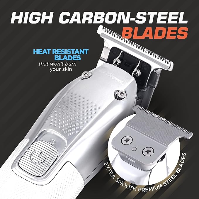 Fagaci Professional Hair Clippers and Trimmer Set - Cordless, 440C Blades