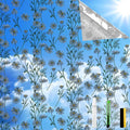 One Way Privacy Film, Window Tint for Home,Daytime Reflective, Anti UV Static Cling Sliding Door Coverings No Glue Garage Solar Paper (Silver -Daisy, 35.4 x 157.4 in)