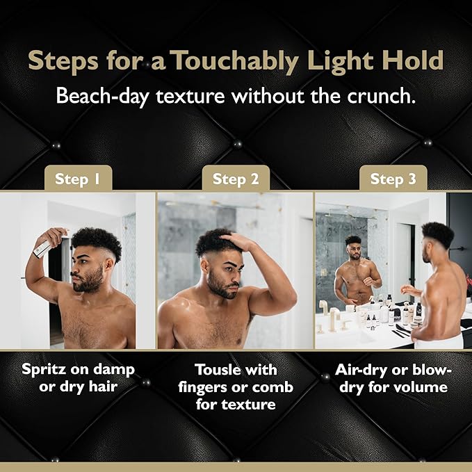 Sea Salt Spray – Lightweight Texture, Volume, and Flexible Hold with Epsom Salt & Pro-Vitamin B5 (2-pack, Obsidian Cardamom)