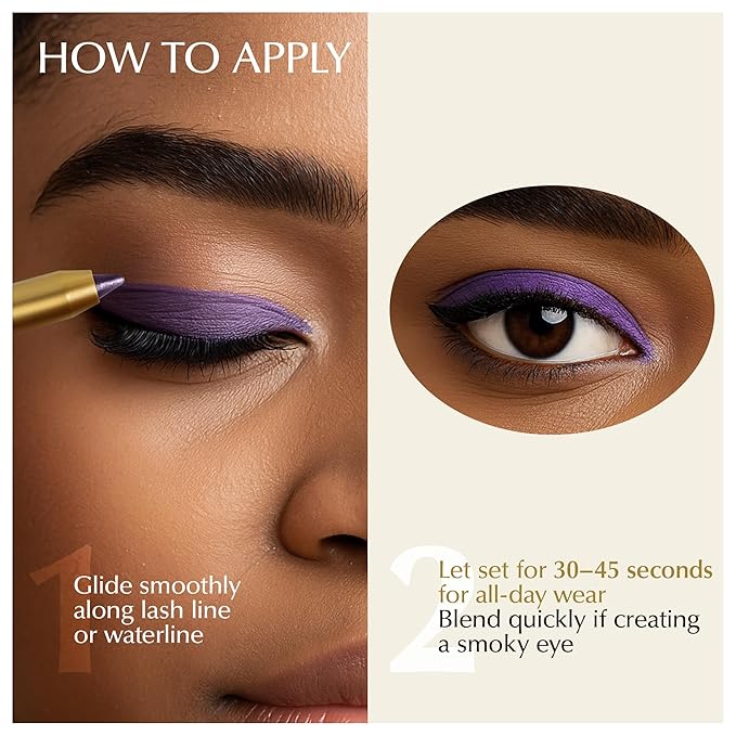 EPILYNX Eyeliner Pencil - Long Lasting Smudge Proof & Waterproof Eyeliner Pencil - Eye Liner Pencils - Hypoallergenic, Vegan, Gluten-Free Eye Pencil - Royal Purple Shimmer, 1.2ml
