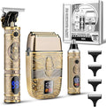 Karrte Men’s Grooming Kit Professional Hair Clippers and Shaver for Men,Electric Razor and Nose Trimmer Set,Beard Trimmer with 2 Foil Head,Gifts for Men