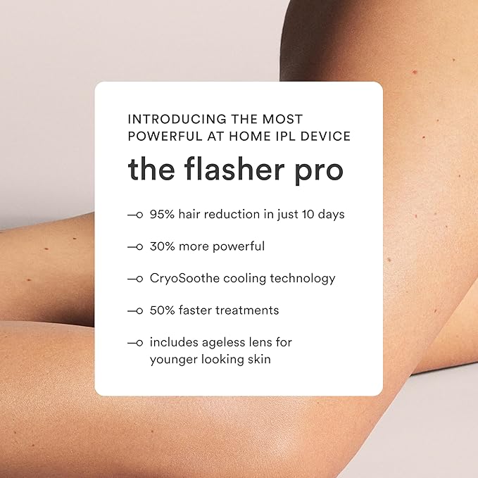 Nood™ Flasher Pro — IPL Laser Hair Removal Device & Anti-Aging Red Light Therapy for Women & Men — Pain-free & Permanent, Visible Results After First Use & Works Everywhere Hair Grows — Matte Black