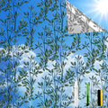One Way Privacy Film, Window Tint for Home,Daytime Reflective, Anti UV Static Cling Sliding Door Coverings No Glue Garage Solar Paper (Silver-Leaves, 45.27 x 78.7 in)