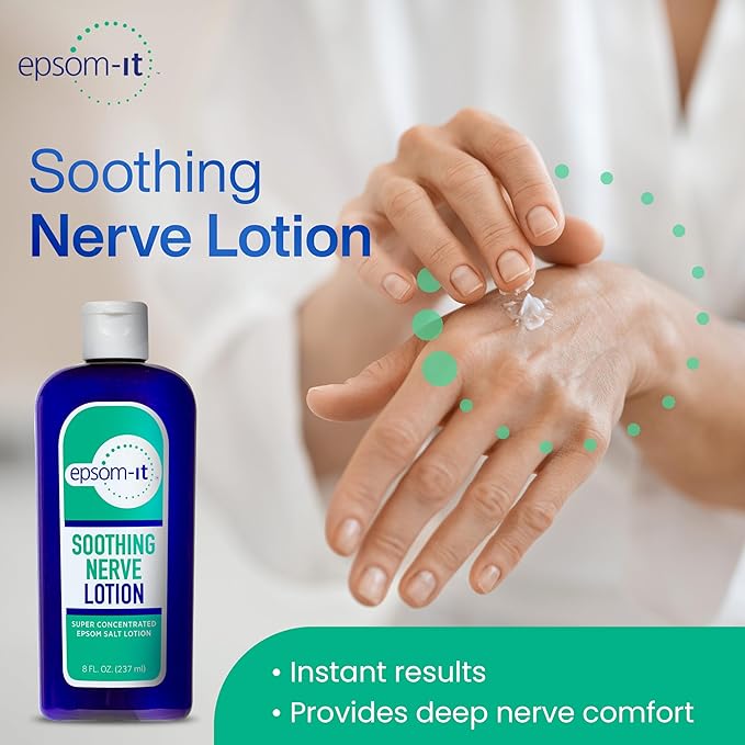 Epsom-It Soothing Nerve Lotion - Epsom Salt Magnesium Lotion, Topical Magnesium Cream with Capsaicin & Arnica to Provide Comfort for Legs, Knee and Feet, 8.0 oz., 2-Pack