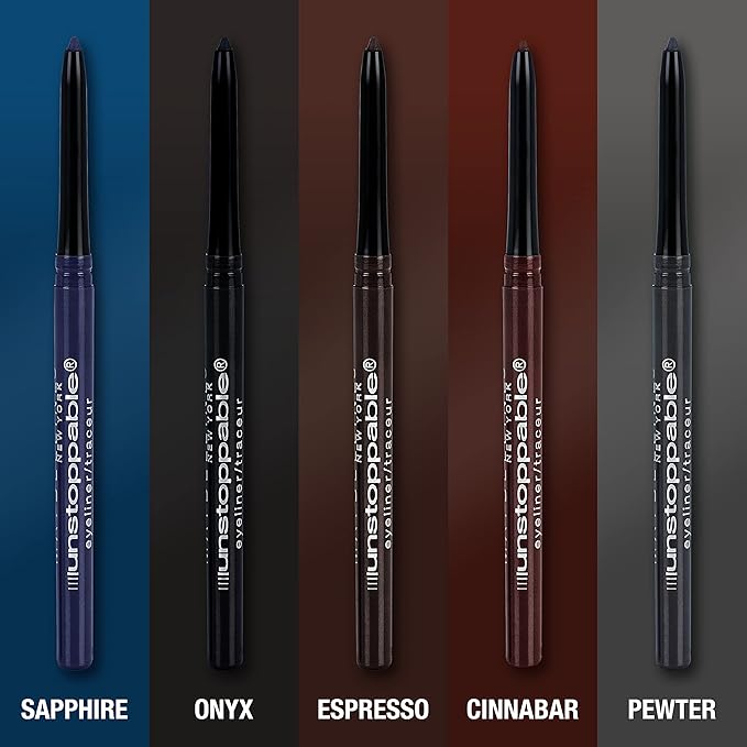 Maybelline Unstoppable Waterproof Mechanical Grey Eyeliner Pencil, Easy to Apply, Smooth Glide, Up to 24 Hour Wear, Pewter, Pack of 2