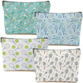 4 PCs Inspirational Makeup Bag - Tennis Accessories Gift Cosmetic Bag Toiletry Bag, Player Graduation Birthday Gifts for Women Girls, Tennis Lovers Sister Team