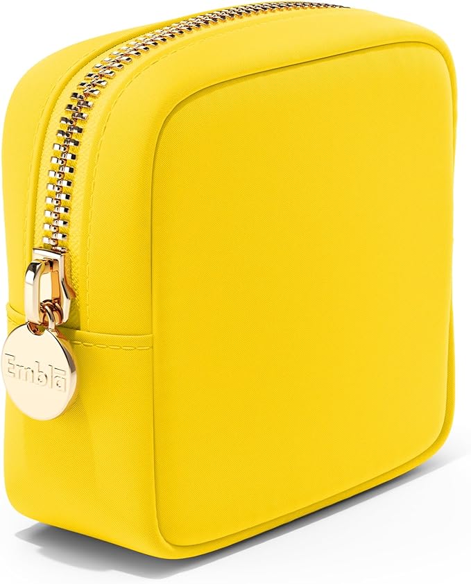 Embla Cosmetic Bag - Makeup Bag Travel Pouch, Toiletry Bags Cute Makeup Organizer, Nylon Zipper Pouches, Lemon Coin Purse, Storage Bag Cosmetics Organizer, Make up bags Mini, Small, Large, Womens