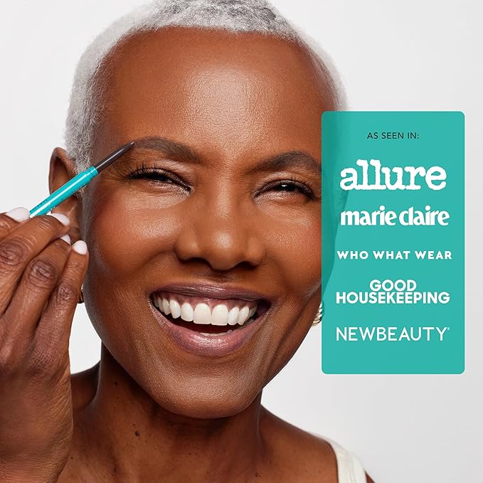 Thrive Causemetics Infinity Waterproof Eyebrow Pencil, Retractable Brow Pencil with Hyaluronic Acid & Shea Butter, Dual Ended Eyebrow Brush Spoolie, Fine Tip, Vegan & Cruelty Free, Blanka (Taupe)