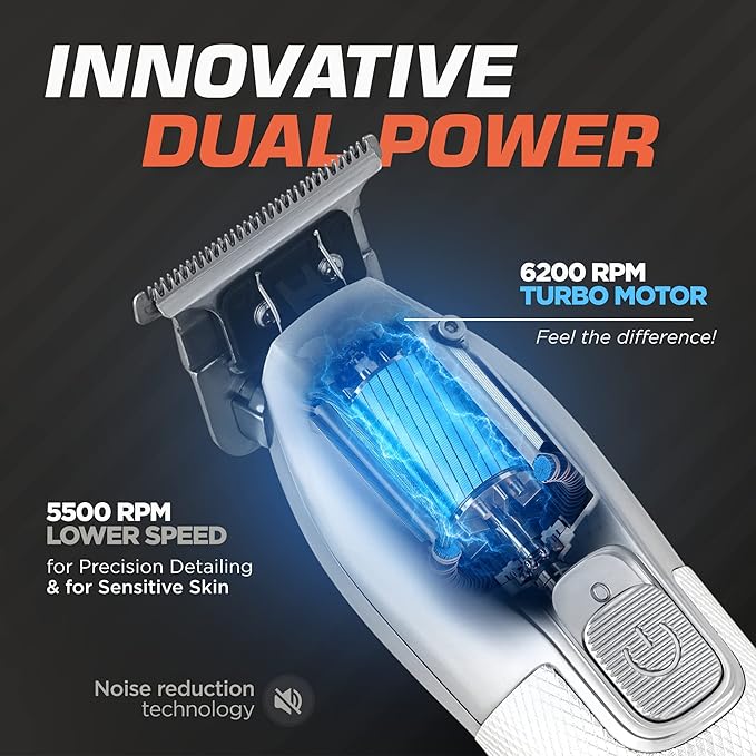 Fagaci Professional Hair Clippers for Men and Neck Duster Set, Barber Clippers for Hair Cutting, Cordless Hair Clippers and Trimmers Set, Maquina de Cortar Cabello, Haircut Barber Kit