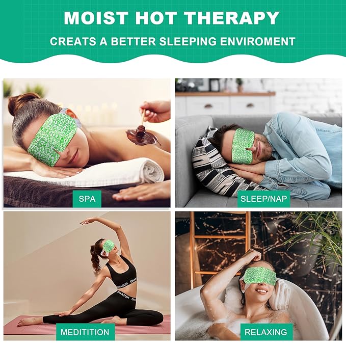 16 Packs Steam Eye Mask,Warm Eye Compress for Dry Eyes Sleep Mask,Hot Auto Heated Eye Masks Relaxing Items for Women Moist Heat for Eyes Soothing Eye Fatigue,Disposable EyeMask for SPA Essentials