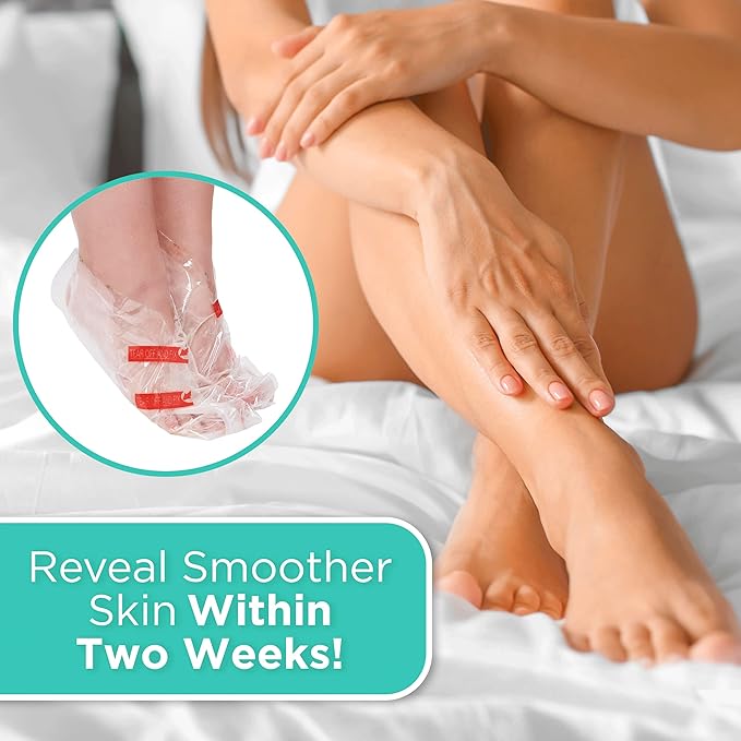 DERMORA Foot Peel Mask - 2 Pack of Regular Size Skin Exfoliating Foot Masks for Dry, Cracked Feet, Callus, Dead Skin Remover for Baby Soft Feet, Original Scent