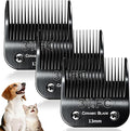 Dog Grooming Clipper Blades Replacement Compatible with Andis Dog Clippers,Most OsterA5, Wahl KM Series Pet Clippers (Black(3FC))