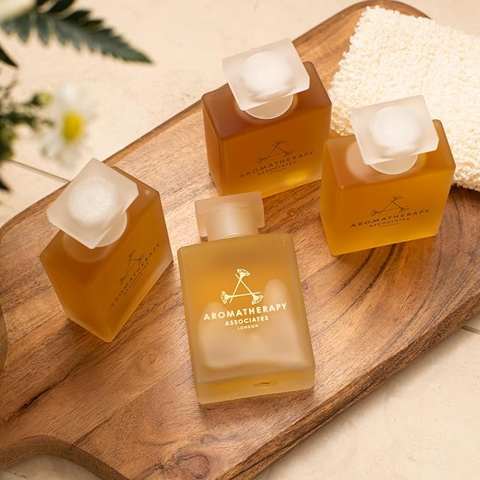 Aromatherapy Associates Light Relax Bath and Shower Oil, Natural Body Oil to Refresh Mind, Body and Spirit, Hydrating Body Oil Made with 3 Essential Oils (1.86 oz)