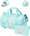 Fashionable Gifts for Girl, Girls Travel Duffle Bag, Kids Initial Overnight Bags with Shoe Compartment, Personalized Weekend Bag with Cosmetic Pouch, Trendy Stuff for Teens (Letter B)