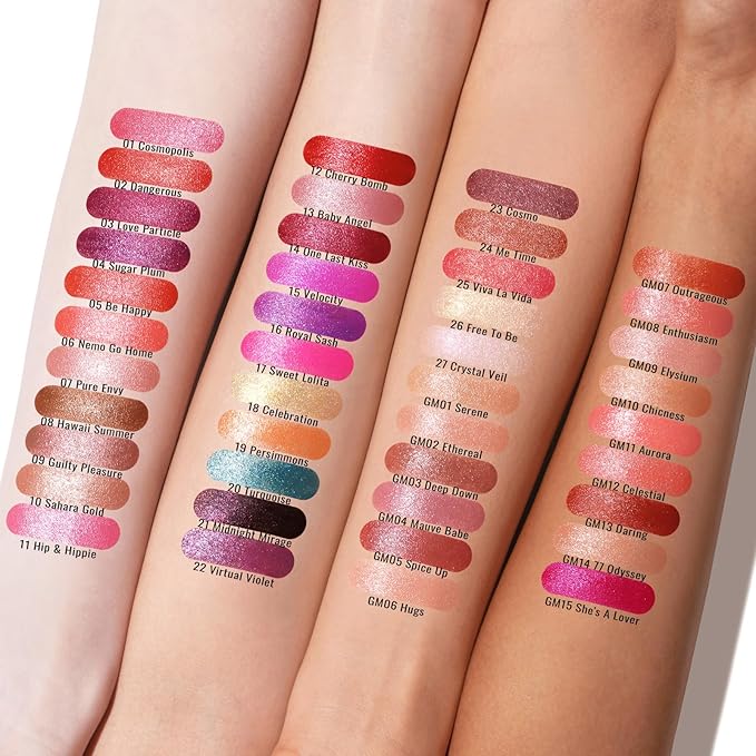 Oulac Maple Matte Lipstick with Glow Metallic Finish - Vegan Lipstick for Women, Creamy Texture, Hydrating Clean Beauty Formula, High-End Magnetic Hook Design, GM07 Outrageous