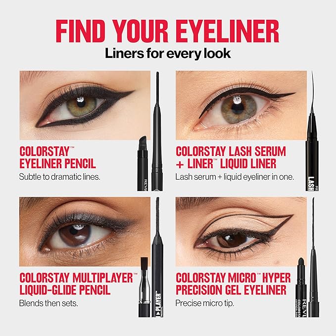 REVLON ColorStay Pencil Waterproof Eyeliner, Smudge-Proof, Eye Makeup with Built-In Sharpener, Stocking Stuffer for Women, 209 Black Violet, 0.01 oz
