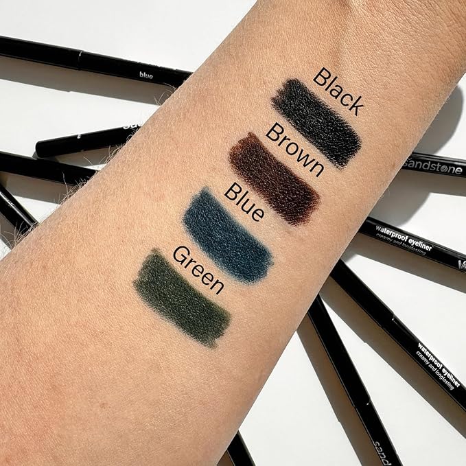 Sandstone Scandinavia Waterproof Eyeliner Pencil - Vegan Hypoallergenic for Sensitive Eyes - Smudge Proof Gel-Eyeliner - Hypoallergenic Makeup (Green)