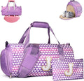 Gift for Teenage Girl, Girls Travel Duffel Bag, Kids Initial Overnight Bags with Shoe Compartment, Personalized Gym Ballet Dance Bag with Makeup Pouch, Sister Birthday Gifts (Letter J)