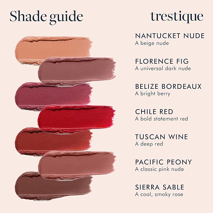 TRE'STIQUE trestique Matte Lip Crayon, Matte Lipstick With Built-in Lip Gloss Balm, 2-in-1 Lip Liner Set With Lip Crayon and Lip Balm, Lipstick and Lip Gloss Kit (Pacific Peony Refillable)