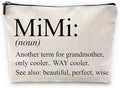 Sufamb Mimi Grandma Gifts - Mother's Day & Birthday Bags, Small Cosmetic Makeup Bag for Purse