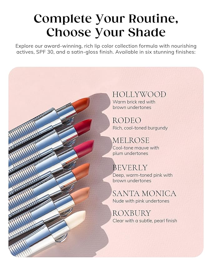KAPLANMD Perfect Pout SPF Lipstick – Anti-Aging Lipstick with SPF 30, Hyaluronic Acid & Maxi-Lip Peptide – Moisturizing Color for Dry Lips – Non-Sticky Cruelty-Free Formula – HOLLYWOOD