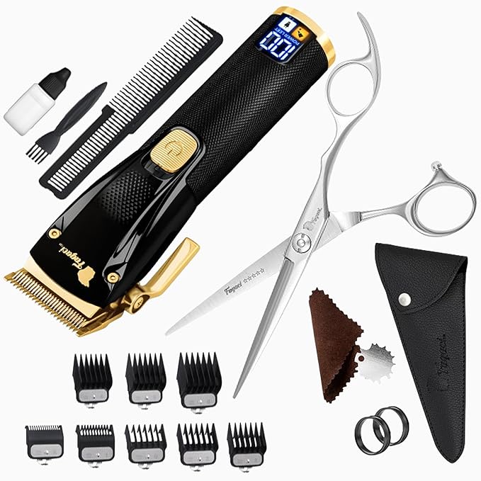 Fagaci Professional Hair Scissors & Hair Clippers for Barbers with Precise Cutting, Turbo Cordless Hair Clippers for Men Professional, Hair Cutting Scissors Professional, Hair Shears, Barber Scissors