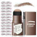 Eyebrow Stamp Stencil Kit - Eyebrow Powder with Brush Long-Lasting & Waterproof Brow Shaping Kit with 24 Reusable Thin & Thick Eyebrow Stencils for Natural Eyebrow Color (Medium Brown)