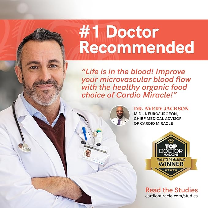 Cardio Miracle Nitric Oxide Supplement with Super Beets 30-Pack Stick - Beet Root Powder with L-Arginine to Support Circulation, Blood Flow, Energy, Endurance, Stamina & Heart Health for Men and Women