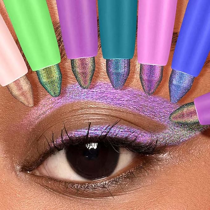 Eyeliner Eyeshadow Stick Chameleon Metallic Glitter Eyeliner Pen Multicolor Cream Shimmer Glitter Smooth Eyes hadow Stick Waterproof Long Lasting Eye liner Pencil,Smudge-proof, Transfer-proof # 01