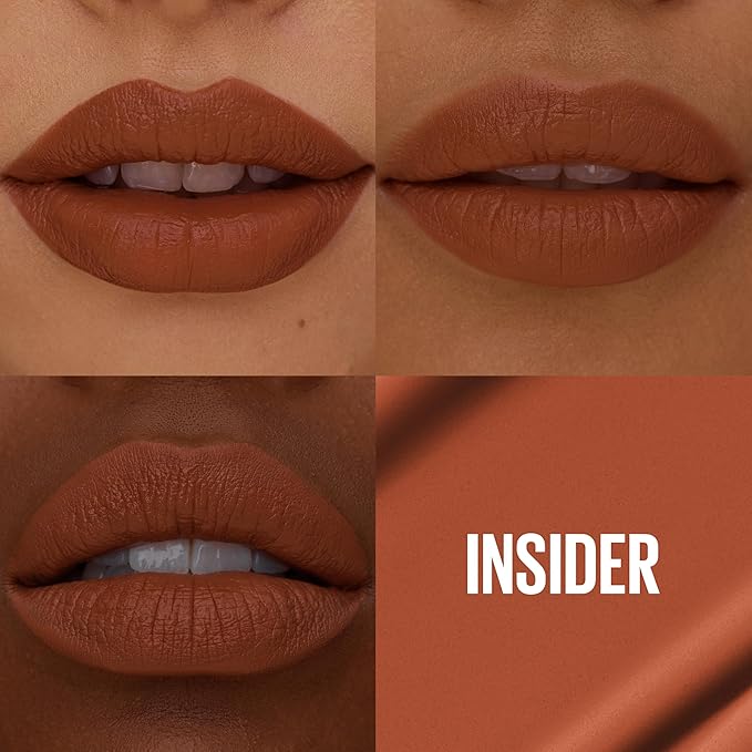 MAYBELLINE Super Stay Matte Ink Liquid Lipstick Makeup, Long Lasting High Impact Color, Up to 16H Wear, Insider (Midtone Yellow Brown)