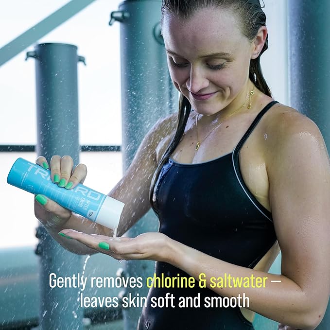 TRIHARD Chlorine Removal Body Wash, Protects and Hydrates Sensitive Skin from Pool and Ocean, Pool Essentials for Post Swim Chlorine Skin Protection