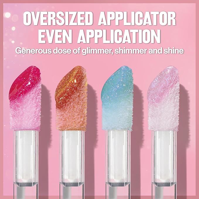 REVLON Super Lustrous Glimmer Gloss, Non-Sticky Lip Gloss, High-Shine Finish, Plant-Based Glitter, 006 Bronze Spark, 0.13 fl oz